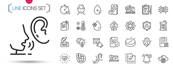 Pack Online Help Mental Health World Money Line Icons Include — Stock Vector