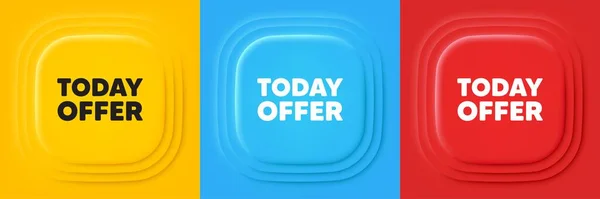 Today Offer Tag Neumorphic Offer Banners Special Sale Price Sign — Stock Vector