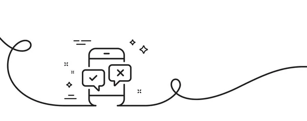 Telefon Umfrage Icon Kontinuierlich Eine Linie Mit Locke Wählen Sie — Stockvektor