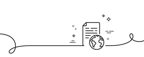 Icône Ligne Document Internet Continu Une Ligne Avec Boucle Panneau — Image vectorielle