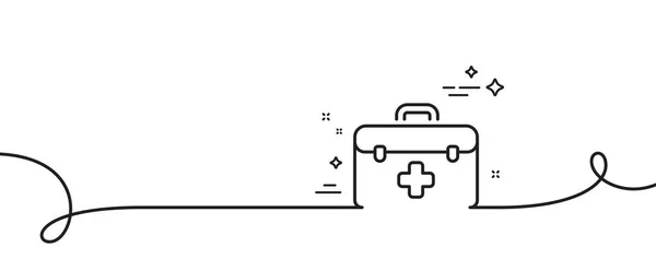 Symbolbild Erste Hilfe Kontinuierlich Eine Linie Mit Locke Arzneimittelkennzeichen Apotheken — Stockvektor