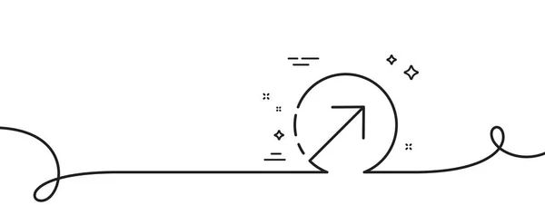 Direction Arrow Line Icon Continuous One Line Curl Arrowhead Symbol — Stock Vector