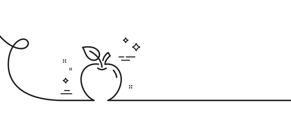 Apple Line Simgesi Kıvrımlı Tek Bir Çizgi Taze Meyve Tabelası — Stok Vektör