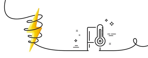 单室冰箱线图标 连续一行与卷曲 弗里奇标志 更自由的存储符号 冰箱单轮廓带 带能量的回圈曲线 — 图库矢量图片