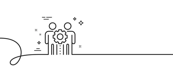 Значок Линия Коллективной Работы Непрерывная Одна Линия Кудряшками Знак Коллаборации — стоковый вектор