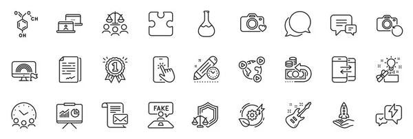 Icons Pack Als Videokonferenz Kreative Idee Und Präsentationszeile Symbole Für — Stockvektor