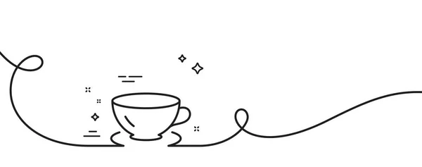 Ikona Filiżanki Herbaty Ciągła Linia Lokami Napój Kawowy Świeży Symbol — Wektor stockowy