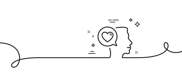 Love Chat Ligne Icône Continu Une Ligne Avec Boucle Symbole — Image vectorielle