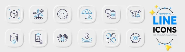 Risikomanagement Inspect Und Safe Water Line Symbole Für Web App — Stockvektor