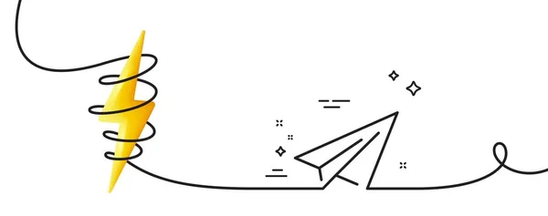 Εικονίδιο Γραμμής Χαρτιού Συνεχής Μία Γραμμή Μπούκλα Πινακίδα Αερομεταφοράς Κοινοποίηση — Διανυσματικό Αρχείο
