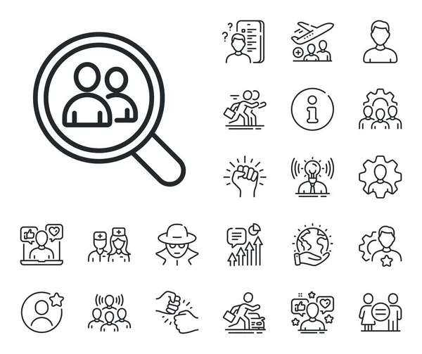 Search Employees Sign Specialist Doctor Job Competition Outline Icons Business — Stock Vector