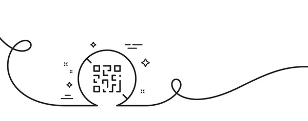 Значка Строки Кода Непрерывная Одна Линия Кудряшками Сканировать Штрих Код — стоковый вектор