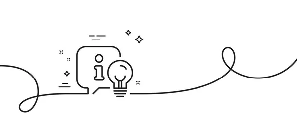 灯笼线图标 连续一行与卷曲 想法灯泡标志 室内照明符号 灯单一的轮廓带 循环曲线模式 — 图库矢量图片