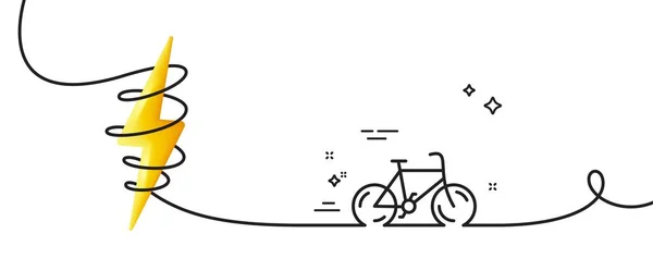 Cykeltransport Linje Ikon Kontinuerlig Linje Med Curl Cykel Kollektivtrafik Tecken — Stock vektor