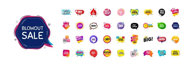 Discount Offer Banners Set Promo Price Deal Stickers Special Offer — Stock Vector