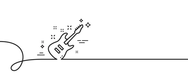 エレキギターラインアイコン カール付きの連続1行 音楽のサインだ 楽器記号 エレキギターシングルアウトラインリボン ループカーブパターン ベクトル — ストックベクタ