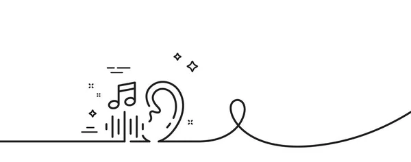 听觉线图标 连续一行与卷曲 音频消息标志 语音邮件符号 听单一轮廓带 循环曲线模式 — 图库矢量图片