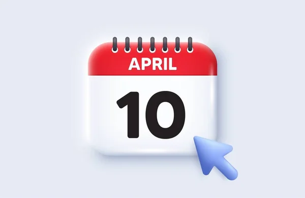 Desátý Den Měsíci Ikona Data Kalendáře Datum Naplánování Události Schůzka — Stockový vektor