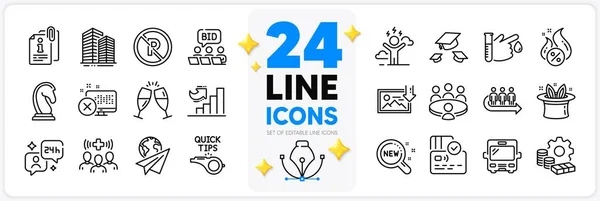 Ícones Conjunto Parking Leilão Line Nova Linha Produtos Icons Pacote — Vetor de Stock