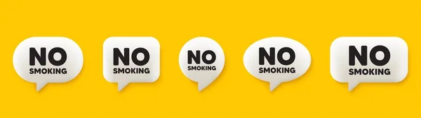 Niet Roken Chat Spraakbellen Ingesteld Stop Met Roken Roken Verboden — Stockvector