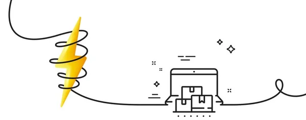 Icône Ligne Stockage Ligne Continu Une Ligne Avec Boucle Panneau — Image vectorielle
