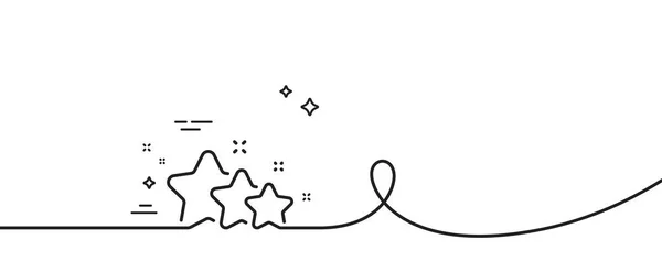 星星线图标 连续一行与卷曲 最好的排名标志 评级符号 星条带的单一轮廓 循环曲线模式 — 图库矢量图片