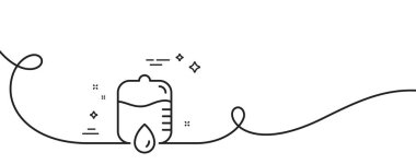 İlaç bırakma tezgahı simgesi. Kıvrımlı tek bir çizgi. Tıbbi ekipman işareti. Tek bir taslak şerit bırak. Döngü eğrisi modeli. Vektör