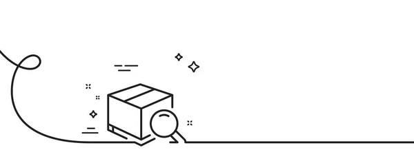 Rechercher Icône Ligne Paquet Continu Une Ligne Avec Boucle Panneau — Image vectorielle