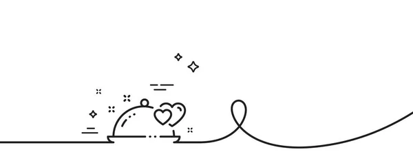 Icône Romantique Ligne Dîner Continu Une Ligne Avec Boucle Saint — Image vectorielle