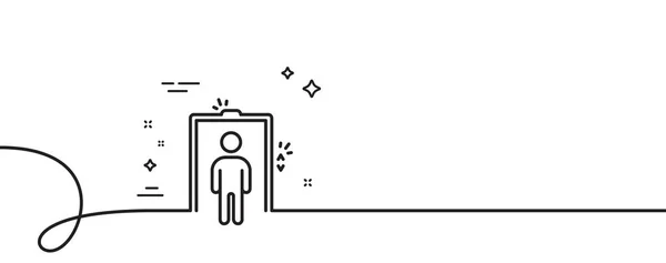 上昇線のアイコン カール付きの連続1行 エレベーターの標識 床のシンボル間の輸送 エレベーターシングルアウトラインリボン ループカーブパターン ベクトル — ストックベクタ