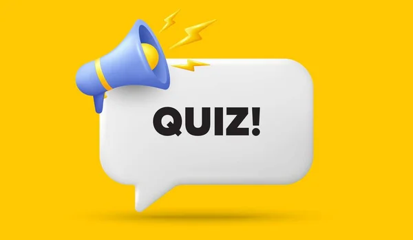 Quiz Tag Sprechblasenbanner Mit Megafon Beantworten Sie Die Frage Prüfungszeichen — Stockvektor