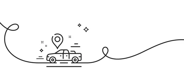 车位线图标 连续一行与卷曲 运输位置销标志 过境服务标志 汽车放置单轮廓带 循环曲线模式 — 图库矢量图片
