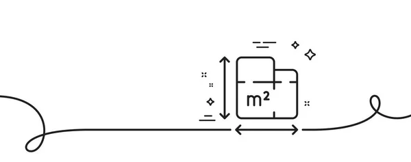 Εικονίδιο Γραμμής Δαπέδου Συνεχής Μία Γραμμή Μπούκλα Σήμα Διάστασης Δωματίου — Διανυσματικό Αρχείο