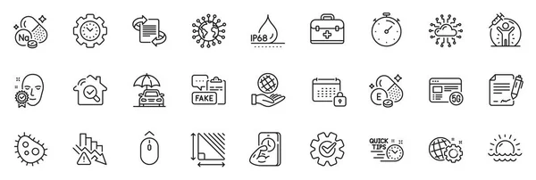 Icons Pack Safe Planet Time Management Sunset Line Icons App — Stock Vector