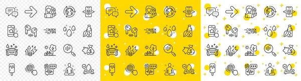Outline Next Search Text Employees Messenger Line Icons Pack Web — Stock Vector