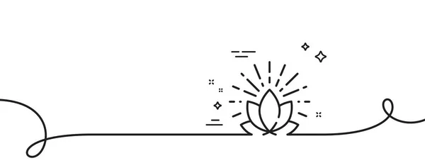 Liniensymbol Lotus Kontinuierlich Eine Linie Mit Locke Yoga Meditation Blume — Stockvektor