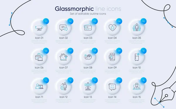 Conjunto Iconos Atracción Refrigerador Línea 360 Grados Para Aplicación Web — Archivo Imágenes Vectoriales