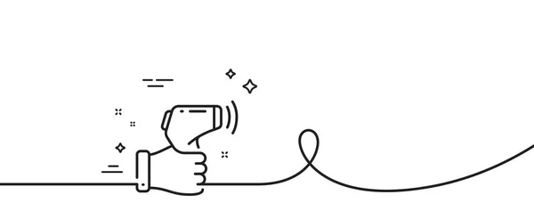 Значок Линии Электронного Термометра Непрерывная Одна Линия Кудряшками Знак Сканера — стоковый вектор