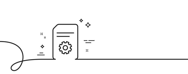 Значок Линии Управления Документами Непрерывная Одна Линия Кудряшками Информационный Файл — стоковый вектор