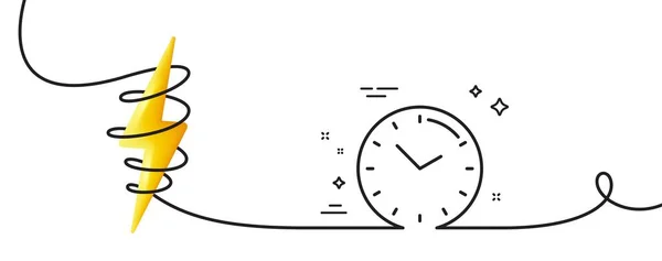 Піктограма Лінії Керування Часом Безперервна Одна Лінія Завитком Знак Годинника — стоковий вектор