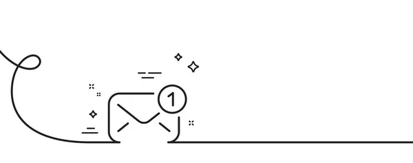 Ikon För Meddelandelinjen Kontinuerlig Linje Med Curl Brevkuverttecken Postbrevets Symbol — Stock vektor