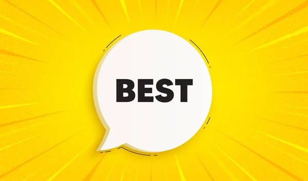 Najlepszy Identyfikator Bańka Przemówień Sunburst Banner Oferta Specjalna Znak Sprzedaży — Wektor stockowy