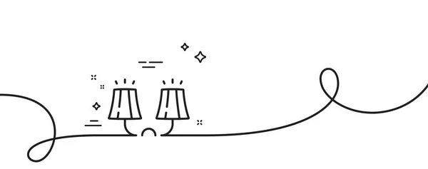 Işık Çizgisi Simgesi Kıvrımlı Tek Bir Çizgi Duvar Lambası Işareti — Stok Vektör