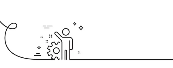 Піктограма Лінії Співробітника Безперервна Одна Лінія Завитком Знак Управління Бізнесом — стоковий вектор