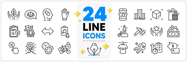 Icons Set Star Innovation Dry Shirt Line Icons Pack App — Stock Vector