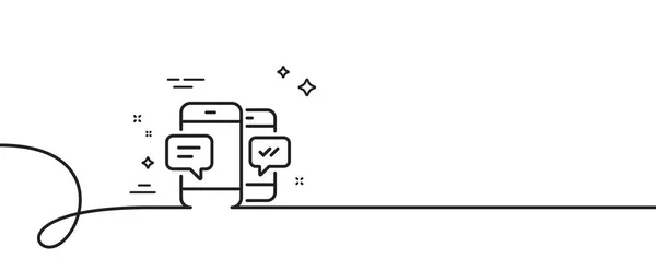Téléphone Icône Ligne Message Continu Une Ligne Avec Boucle Signe — Image vectorielle