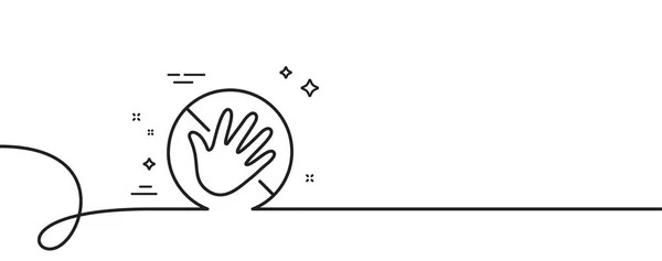 Торкайтеся Піктограми Ручного Рядка Безперервна Одна Лінія Завитком Правила Гігієни — стоковий вектор