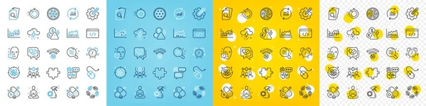Vector Icons Set Organic Tested Deflation Cable Section Line Icons — Stock Vector