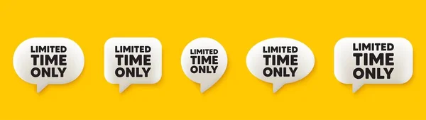 Limited Time Tag Chat Speech Bubbles Set Special Offer Sign — Stock Vector