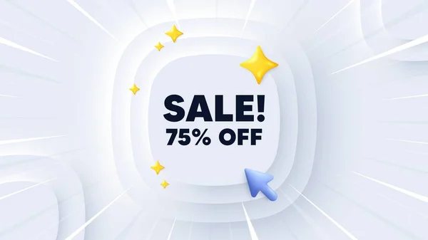 Sale Percent Discount Neumorphic Banner Sunburst Promotion Price Offer Sign — Stock Vector